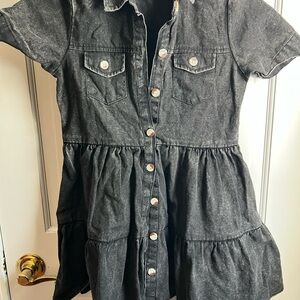 Stylish Black Kids Denim Dress Acid wash size 10